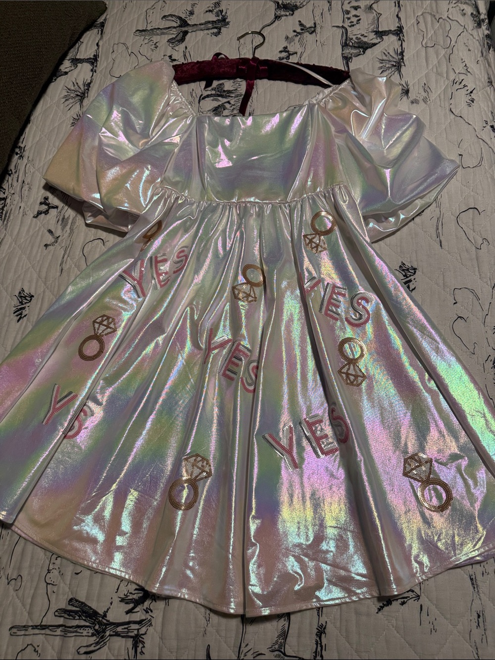 Peach Love California Iridescent Mint-Pearl Skirt